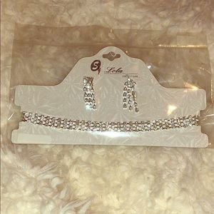 Crystal Choker and Earring Set